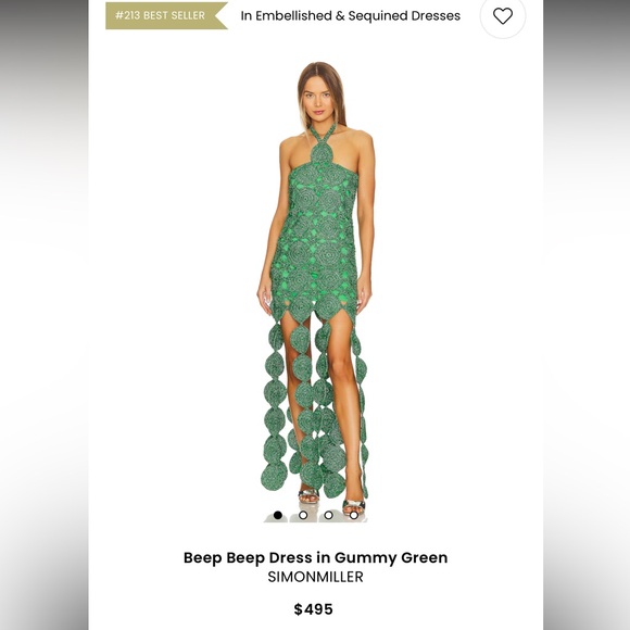 Beep Beep Simon Miller Halter Dress in Gummy Green NWT - Picture 1 of 3